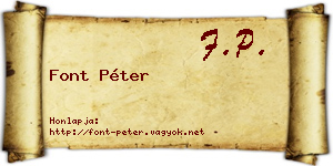 Font Péter névjegykártya