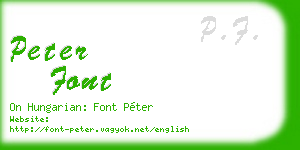peter font business card