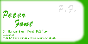 peter font business card